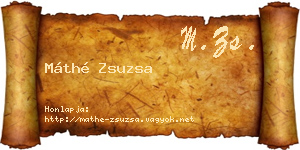 Máthé Zsuzsa névjegykártya